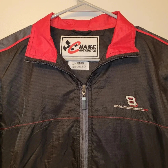 Dale Earnhardt Jr #8 Chase Authentics Jacket size youth L(14/16) black and red - Picture 2 of 8